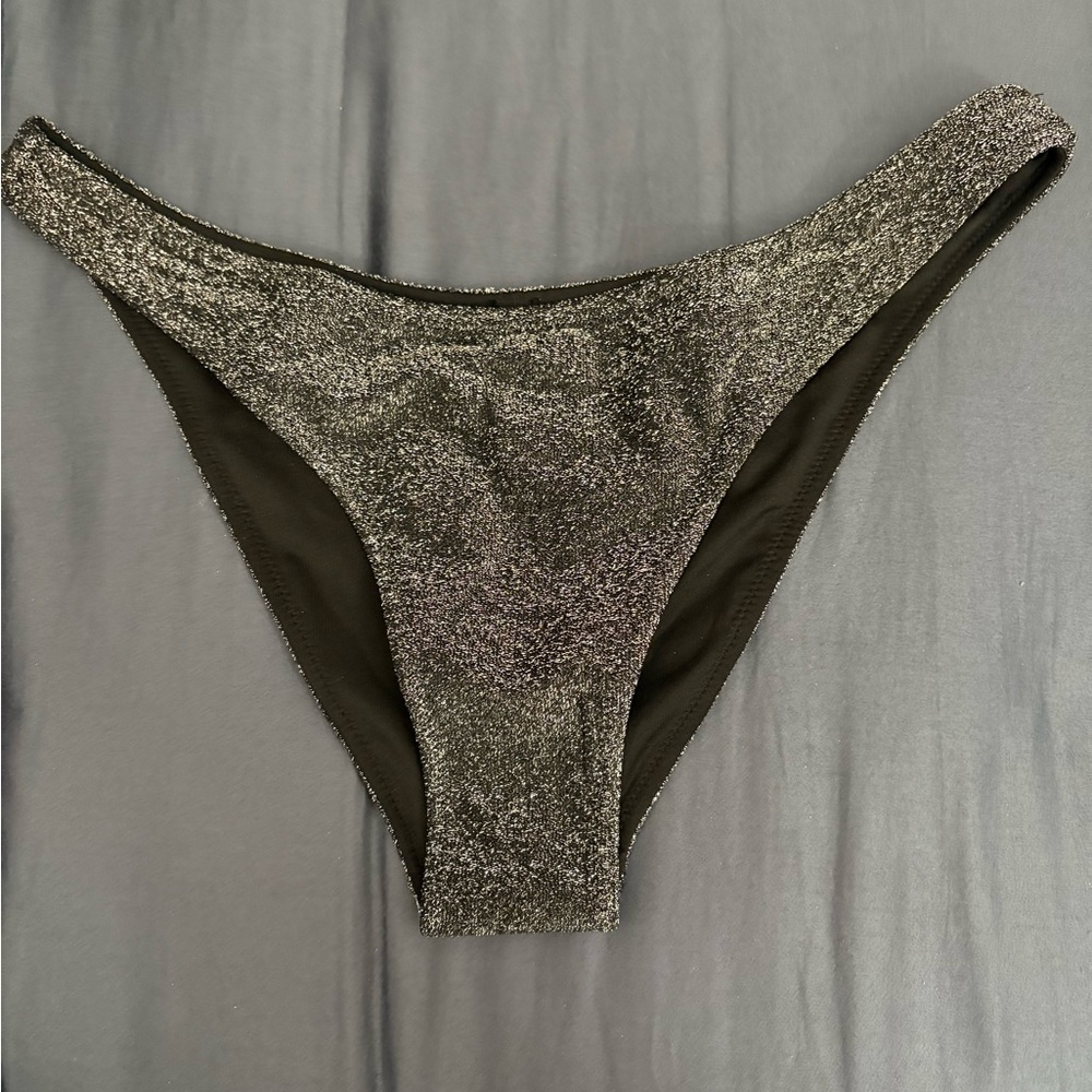PINK Victoria's Secret Glittery Black Bikini Bottom